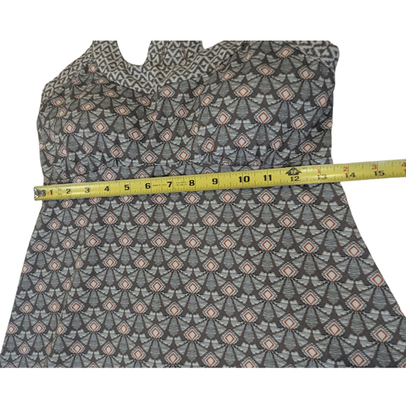 Boho Geo Print Sundress | Prana Racerback Travel Activewear Dress XS (Est.) - Picture 4 of 9